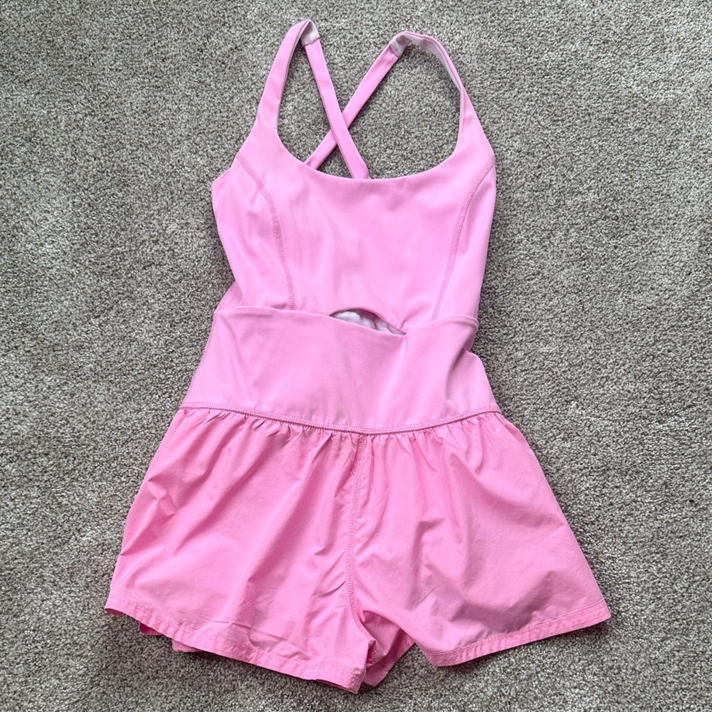 Free People Pink Cross-Back Romper